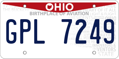 OH license plate GPL7249