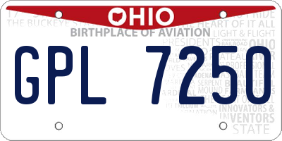 OH license plate GPL7250
