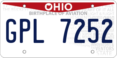 OH license plate GPL7252