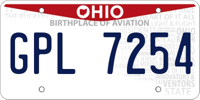 OH license plate GPL7254