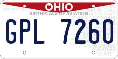 OH license plate GPL7260