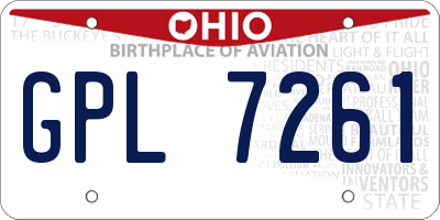 OH license plate GPL7261