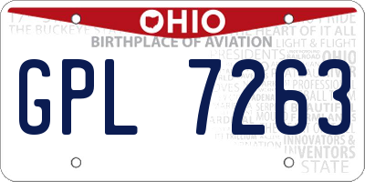 OH license plate GPL7263