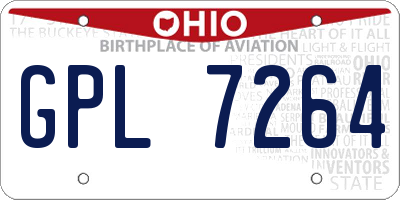 OH license plate GPL7264