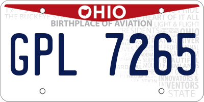 OH license plate GPL7265