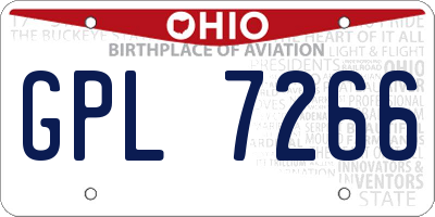 OH license plate GPL7266