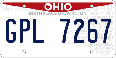 OH license plate GPL7267