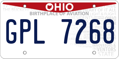 OH license plate GPL7268