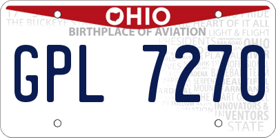 OH license plate GPL7270