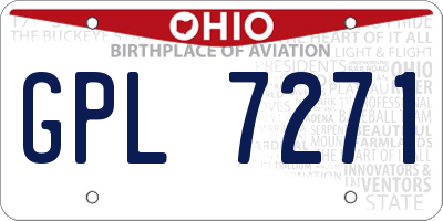 OH license plate GPL7271