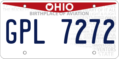 OH license plate GPL7272