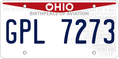 OH license plate GPL7273