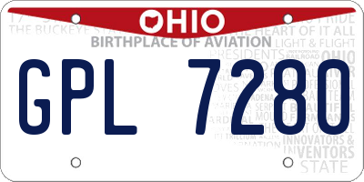 OH license plate GPL7280