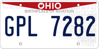 OH license plate GPL7282