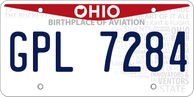 OH license plate GPL7284