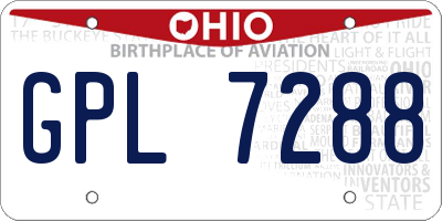 OH license plate GPL7288