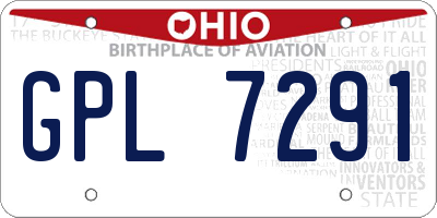 OH license plate GPL7291