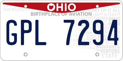 OH license plate GPL7294