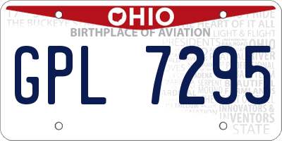 OH license plate GPL7295