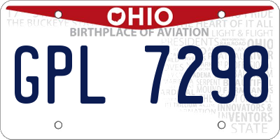OH license plate GPL7298
