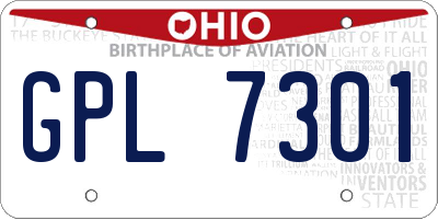 OH license plate GPL7301