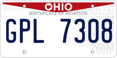 OH license plate GPL7308
