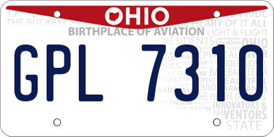 OH license plate GPL7310