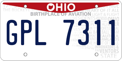 OH license plate GPL7311