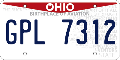 OH license plate GPL7312