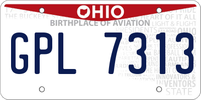 OH license plate GPL7313