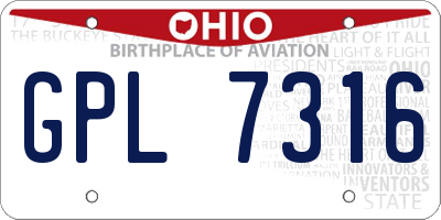 OH license plate GPL7316