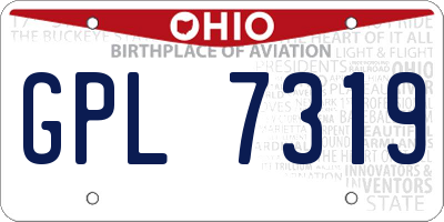 OH license plate GPL7319