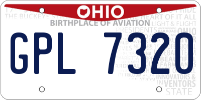 OH license plate GPL7320
