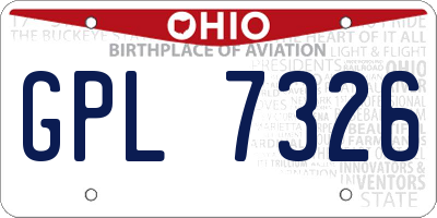 OH license plate GPL7326