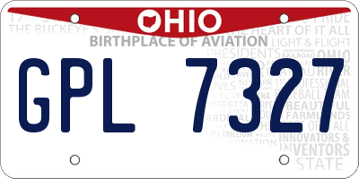 OH license plate GPL7327