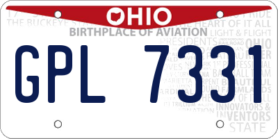 OH license plate GPL7331