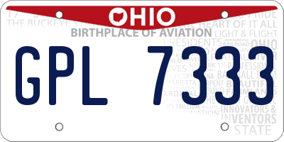 OH license plate GPL7333