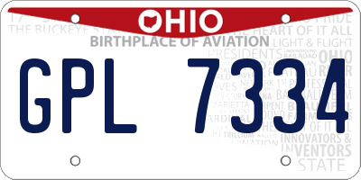 OH license plate GPL7334