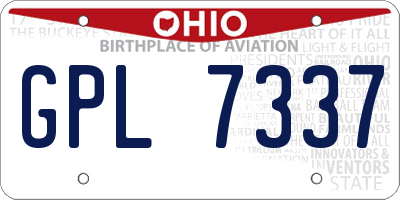 OH license plate GPL7337