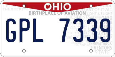 OH license plate GPL7339
