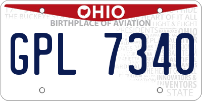 OH license plate GPL7340