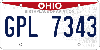OH license plate GPL7343
