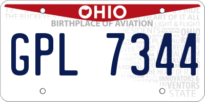 OH license plate GPL7344