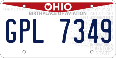 OH license plate GPL7349