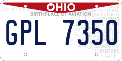 OH license plate GPL7350