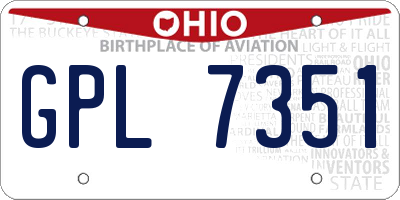 OH license plate GPL7351