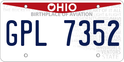 OH license plate GPL7352