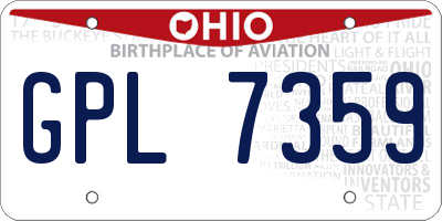 OH license plate GPL7359