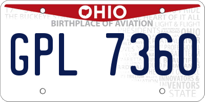 OH license plate GPL7360