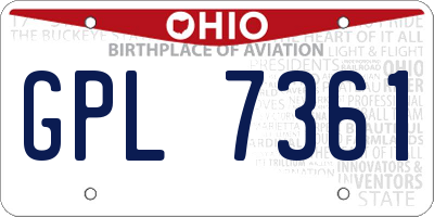 OH license plate GPL7361